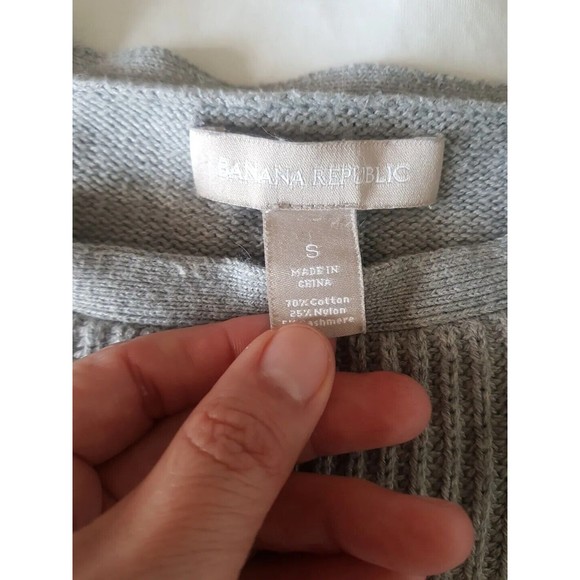 Banana Republic Womens Sweater Size Small Grey Heather Ribbed  Cashme Blend - Picture 6 of 11